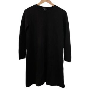 COS Black 100% Wool Thick Knit Sweater Long Sleeve Dress Winter Basic Stretch XS